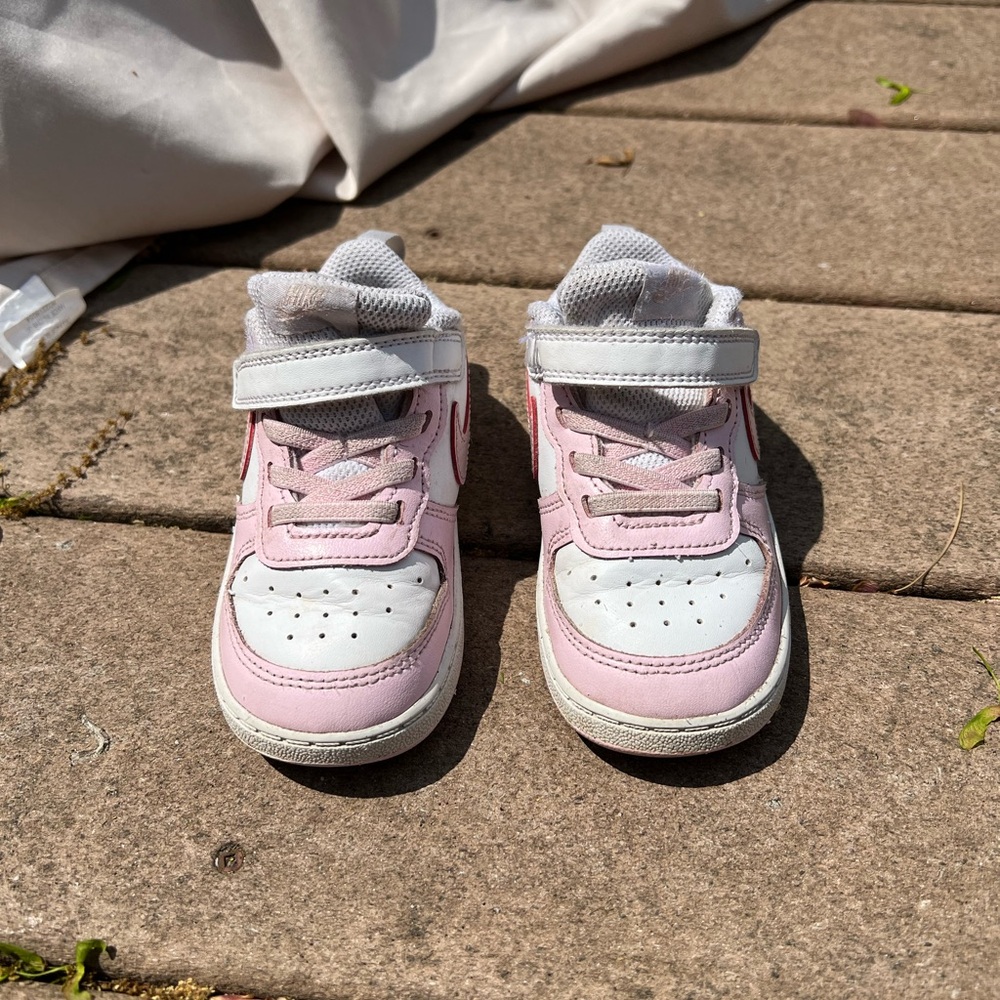 Nike Pink and White Classic Sneakers